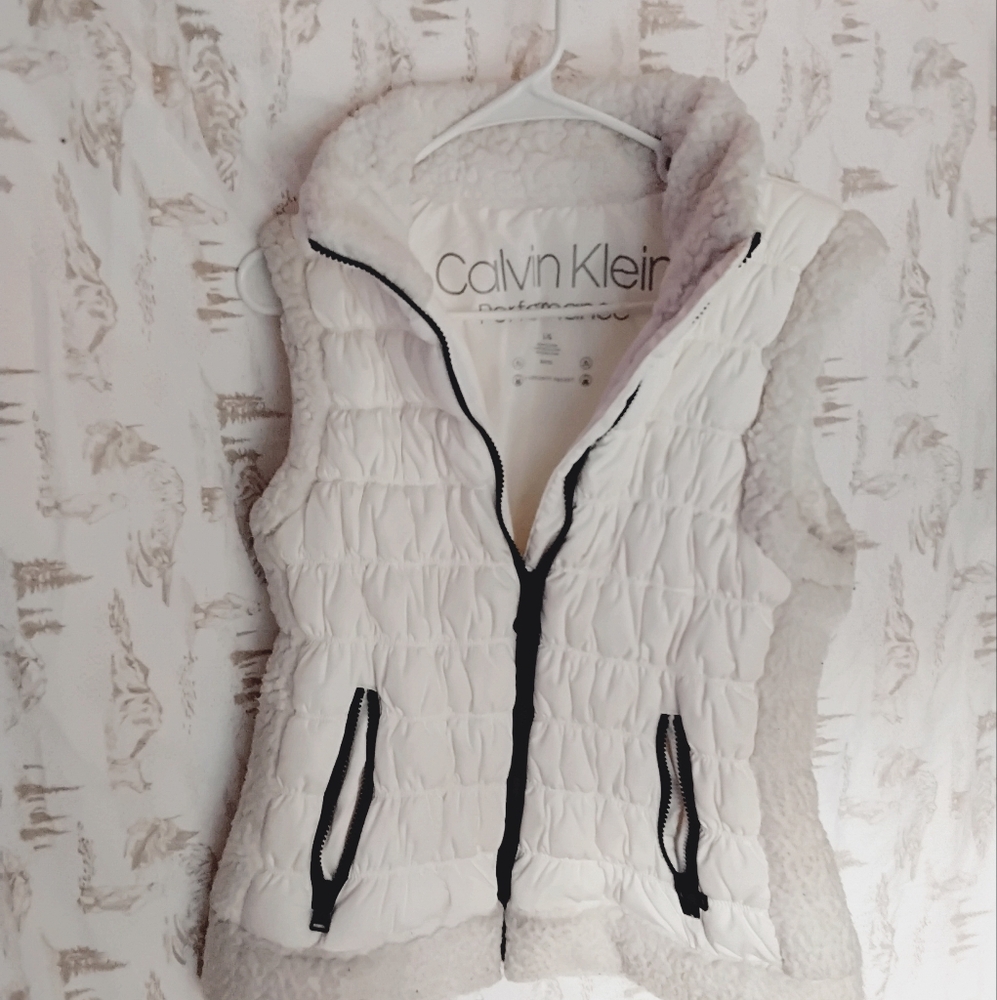 Calvin Klein Womans size Large White Vest